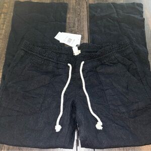 Roxy Oceanside Beach Pants Women Size Large Black nwt